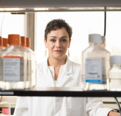 Professor Marcela Henao-Tamayo pictured in her laboratory